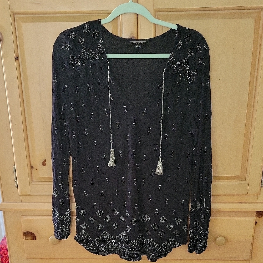 Final Lucky Brand Black Tunic with White Accents